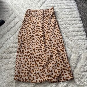 Leopard Print Midi Skirt